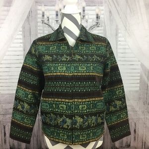 Zip Front Tapestry Jacket Size PS